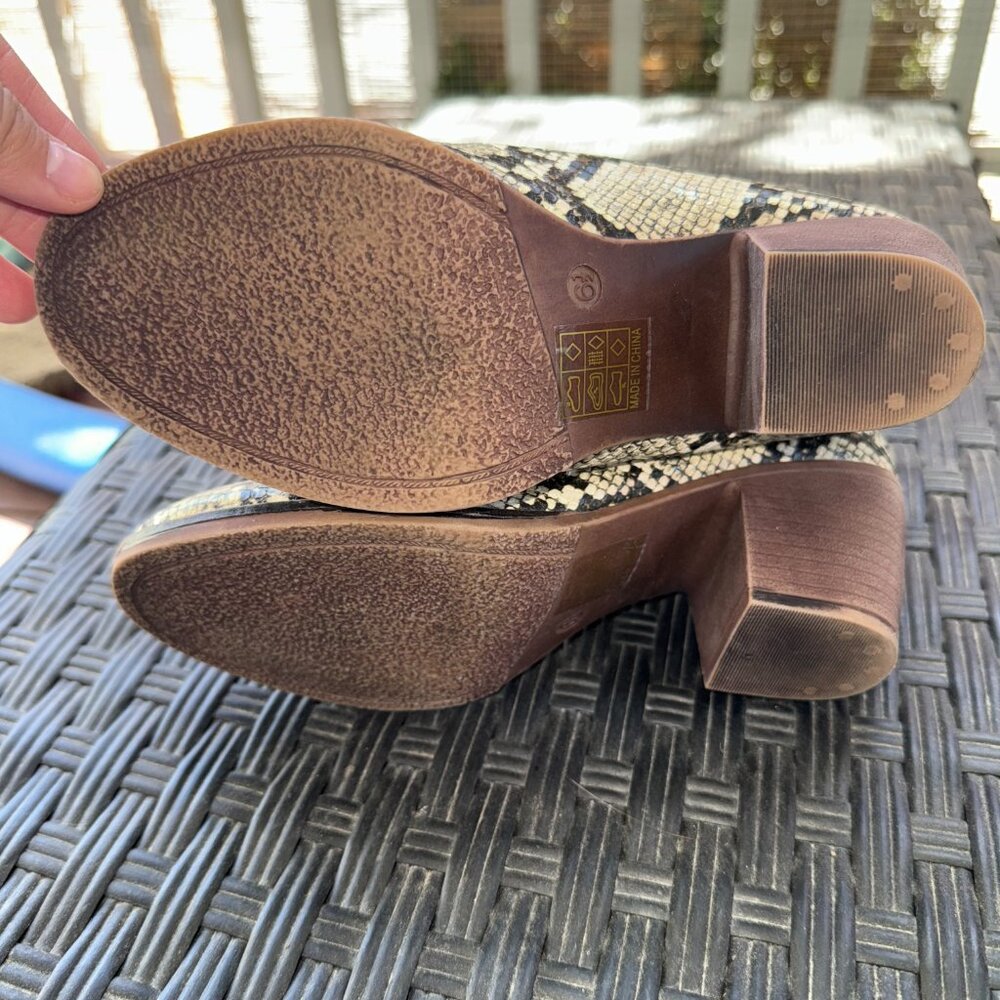 Snakeskin Women's Booties Zip Up Mata 6.5 - Picture 9 of 10